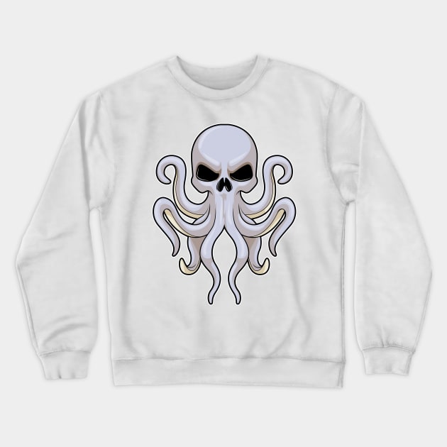 Octopus with 8 Arms & Skull Crewneck Sweatshirt by Markus Schnabel